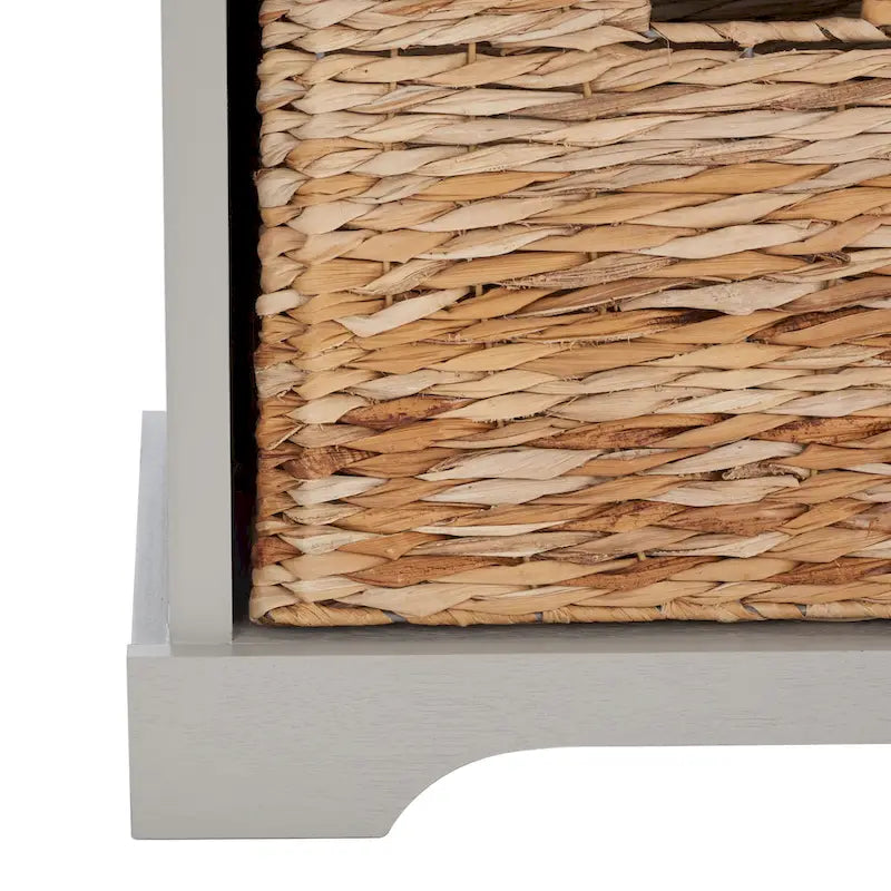 Banc coffre de rangement tissé marron - 33.5 x 16.1 x 19.9 - 34Lx16Px20H