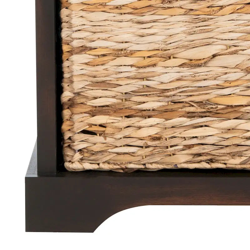 Banc coffre de rangement tissé marron - 33.5 x 16.1 x 19.9 - 34Lx16Px20H