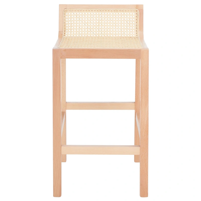Tabouret de comptoir en rotin à dossier bas - 41 L x 48 P x 79 H cm - 41Lx48Px79H cm