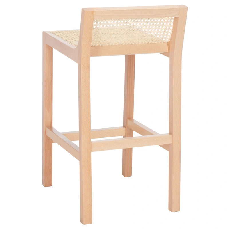 Tabouret de comptoir en rotin à dossier bas - 41 L x 48 P x 79 H cm - 41Lx48Px79H cm