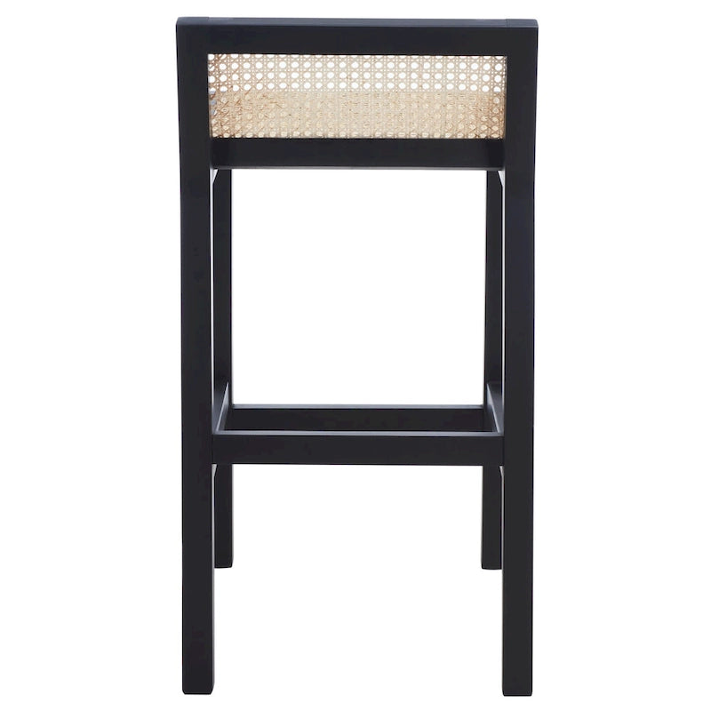 Tabouret de comptoir en rotin à dossier bas - 41 L x 48 P x 79 H cm - 41Lx48Px79H cm