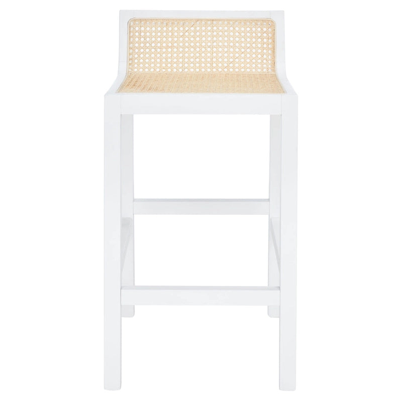 Tabouret de comptoir en rotin à dossier bas - 41 L x 48 P x 79 H cm - 41Lx48Px79H cm