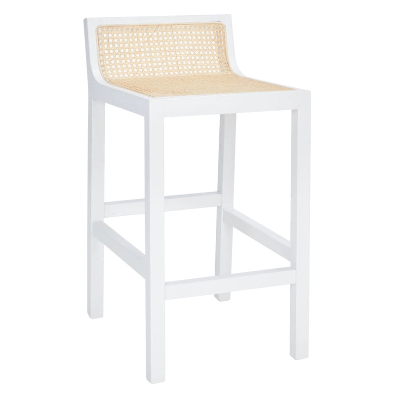 Tabouret de comptoir en rotin à dossier bas - 41 L x 48 P x 79 H cm - 41Lx48Px79H cm