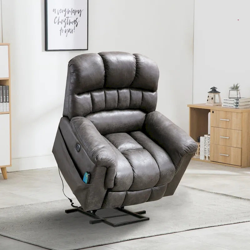 Canapé inclinable et releveur électrique en microsuède avec fonction massage