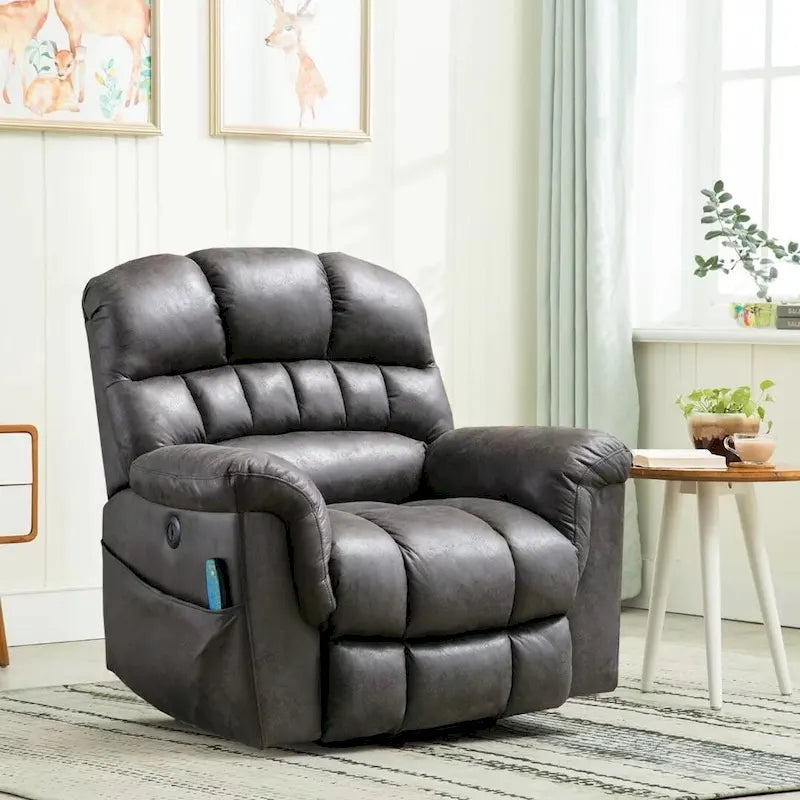 Canapé inclinable et releveur électrique en microsuède avec fonction massage
