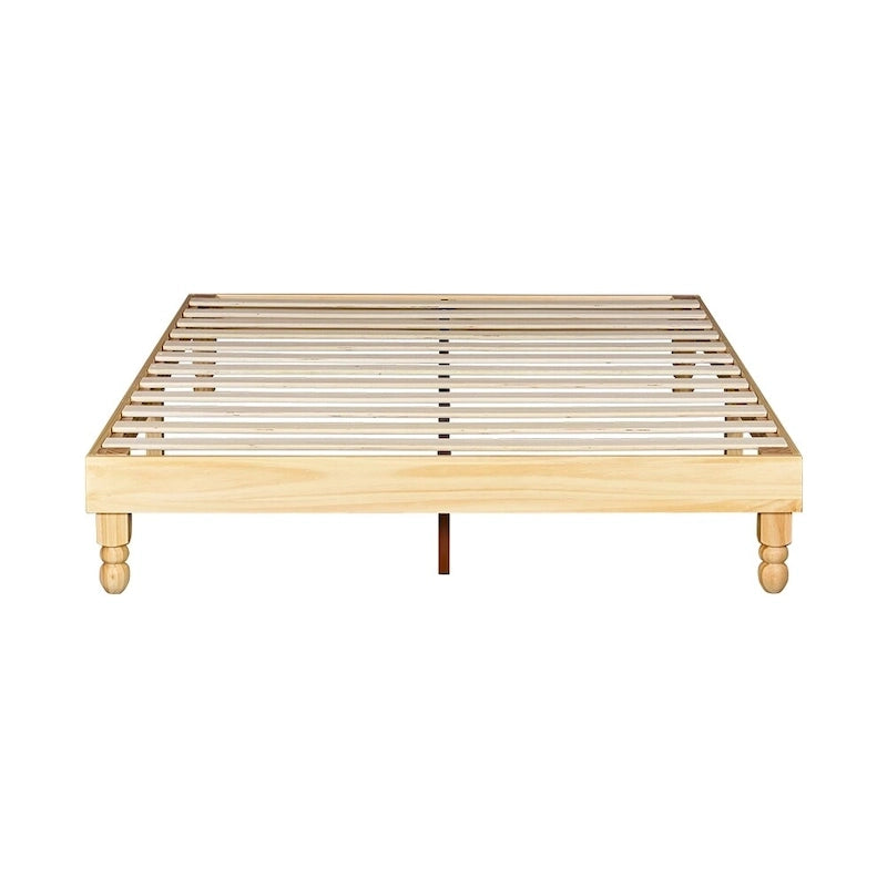 Cadre de lit en bois de 30,5 cm, style élégant, finition naturelle