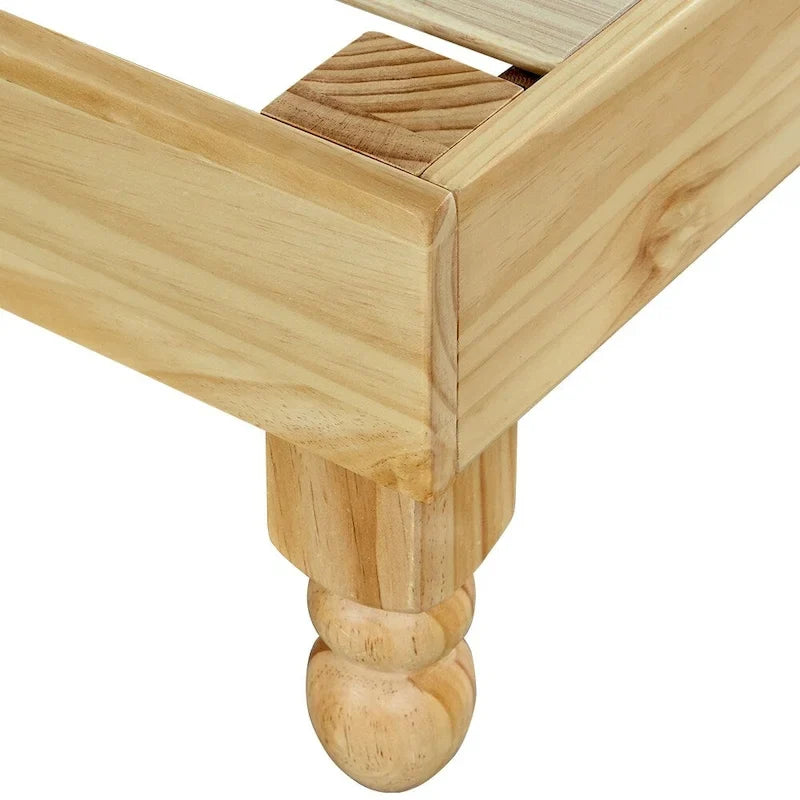Cadre de lit en bois de 30,5 cm, style élégant, finition naturelle