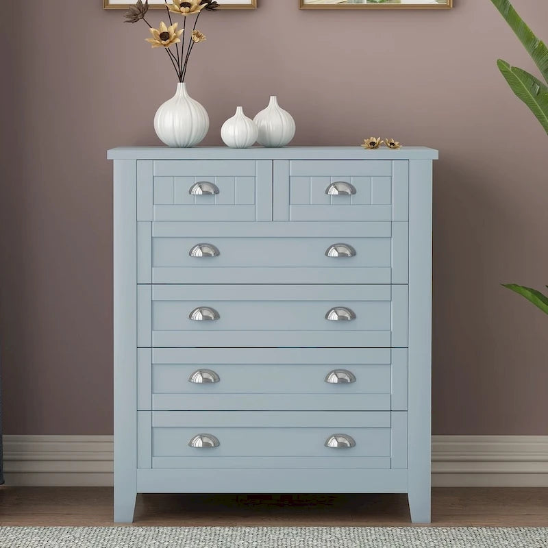 Commode moderne avec cadre en bois massif et poignée coquille rétro