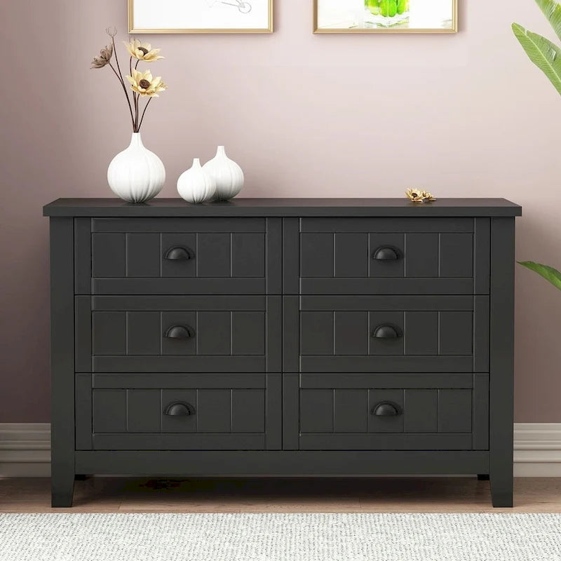 Commode moderne avec cadre en bois massif et poignée coquille rétro