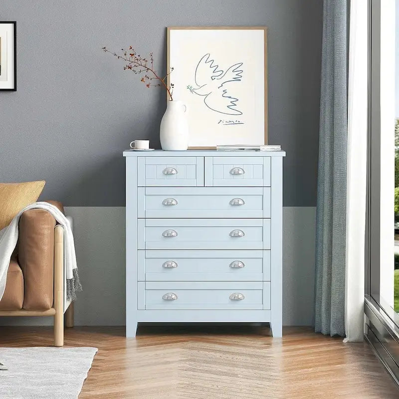 Commode moderne avec cadre en bois massif et poignée coquille rétro