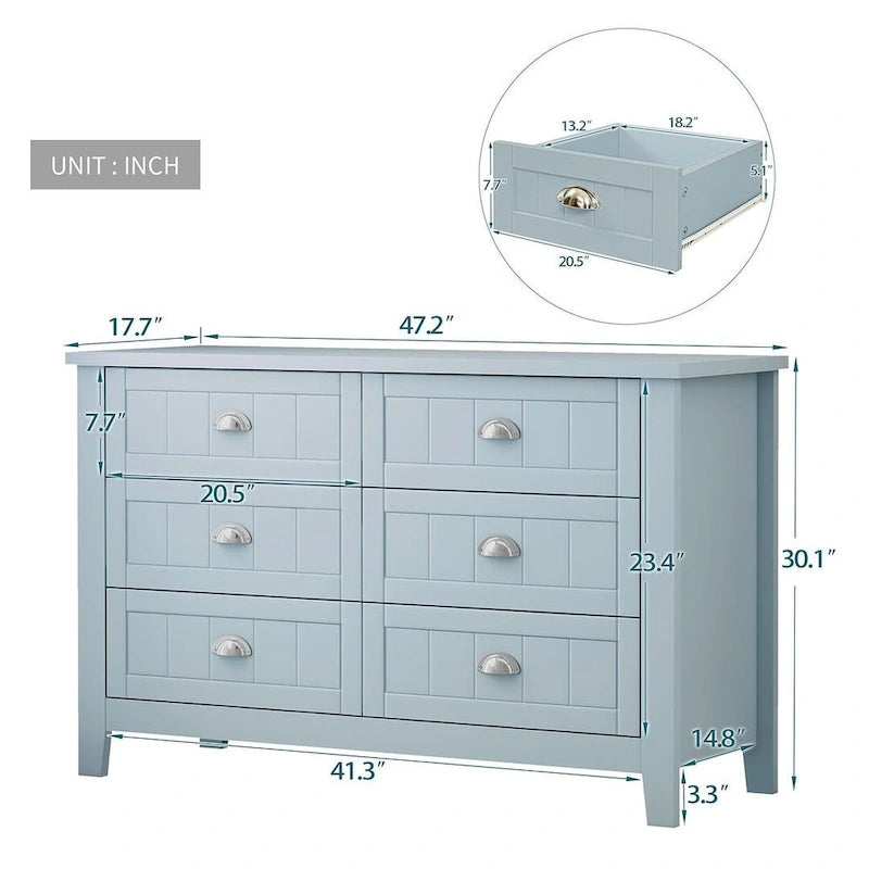 Commode moderne avec cadre en bois massif et poignée coquille rétro