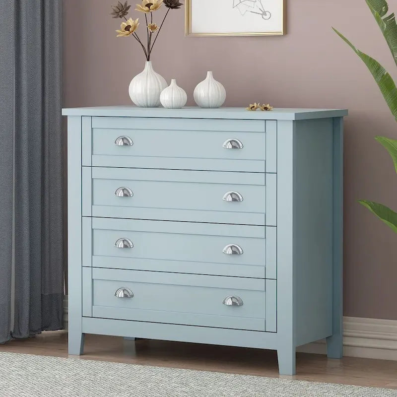 Commode moderne avec cadre en bois massif et poignée coquille rétro