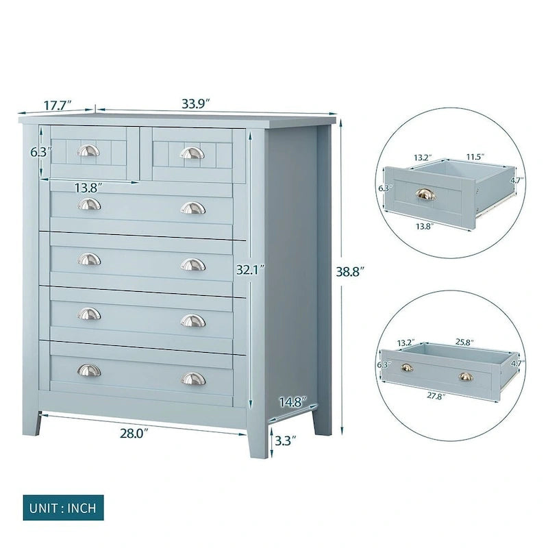 Commode moderne avec cadre en bois massif et poignée coquille rétro