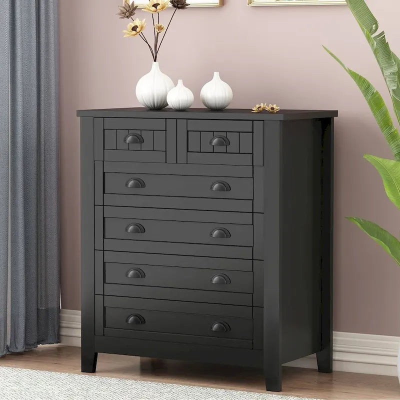 Commode moderne avec cadre en bois massif et poignée coquille rétro