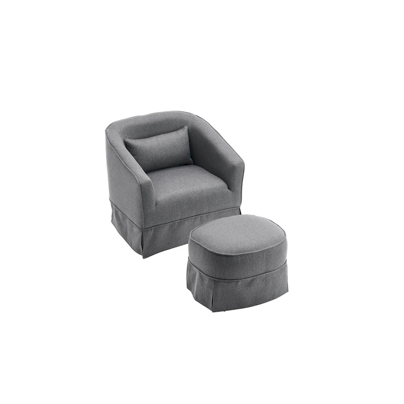Fauteuil pivotant avec ottoman, Fauteuil d'appoint pivotant pour salon
