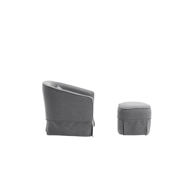 Fauteuil pivotant avec ottoman, Fauteuil d'appoint pivotant pour salon
