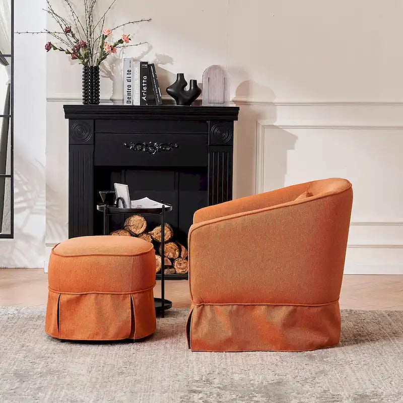 Fauteuil pivotant avec ottoman, Fauteuil d'appoint pivotant pour salon