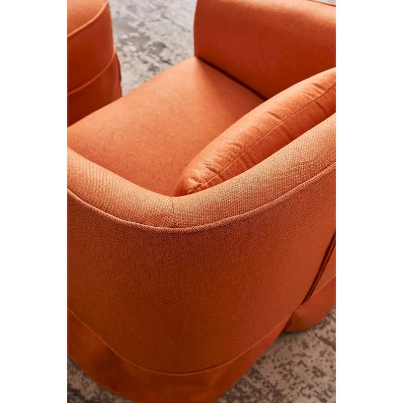 Fauteuil pivotant avec ottoman, Fauteuil d'appoint pivotant pour salon
