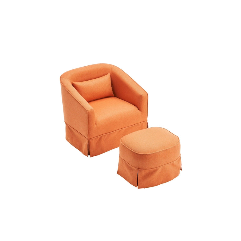 Fauteuil pivotant avec ottoman, Fauteuil d'appoint pivotant pour salon
