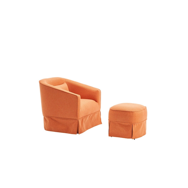 Fauteuil pivotant avec ottoman, Fauteuil d'appoint pivotant pour salon