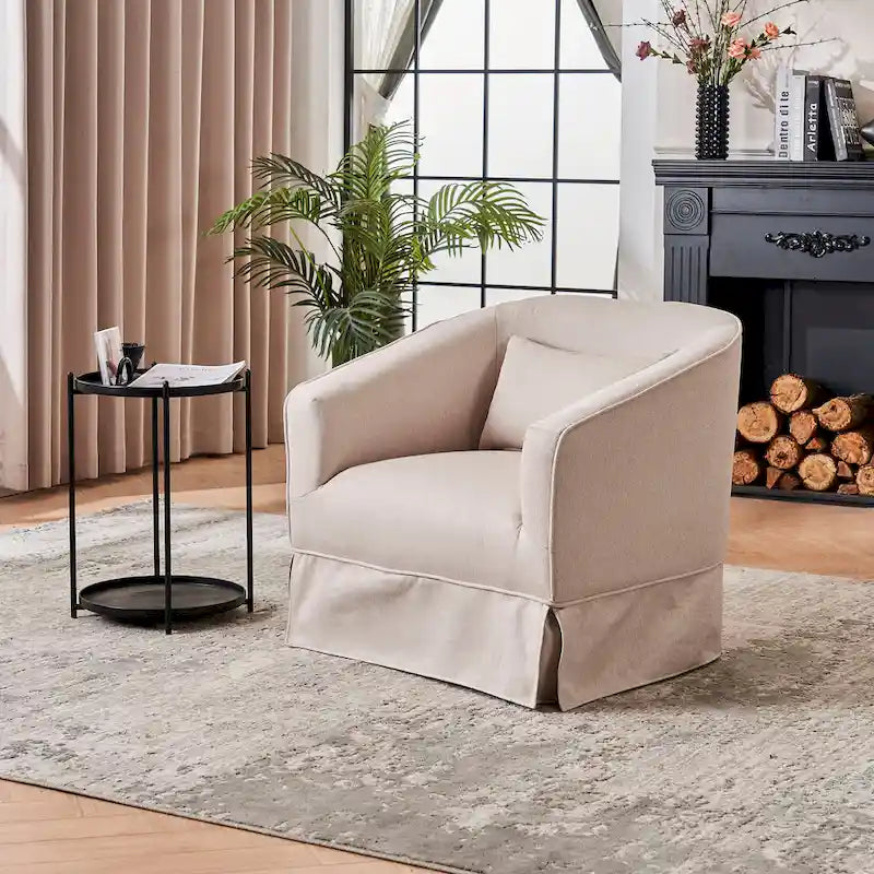 Fauteuil pivotant avec ottoman, Fauteuil d'appoint pivotant pour salon