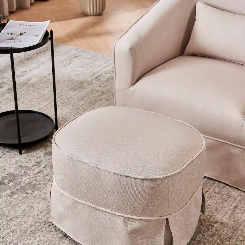 Fauteuil pivotant avec ottoman, Fauteuil d'appoint pivotant pour salon