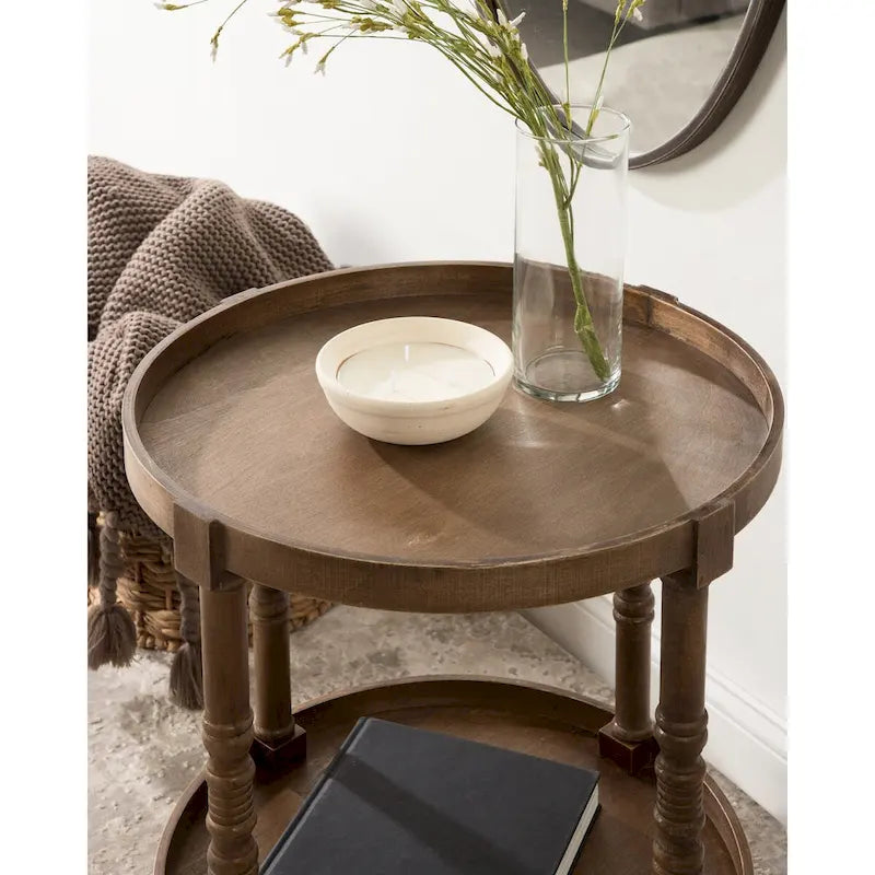 Table d'appoint ronde en bois