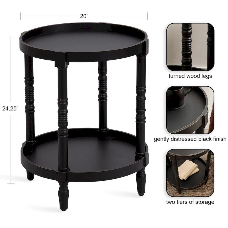 Table d'appoint ronde en bois