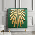 Buffet de salle à manger en bois massif, style glamour Mid-Century Modern, 2 portes, motif soleil, meuble de rangement