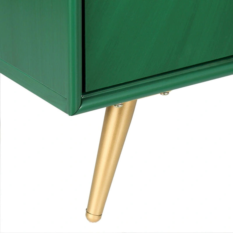 Buffet de salle à manger en bois massif, style glamour Mid-Century Modern, 2 portes, motif soleil, meuble de rangement