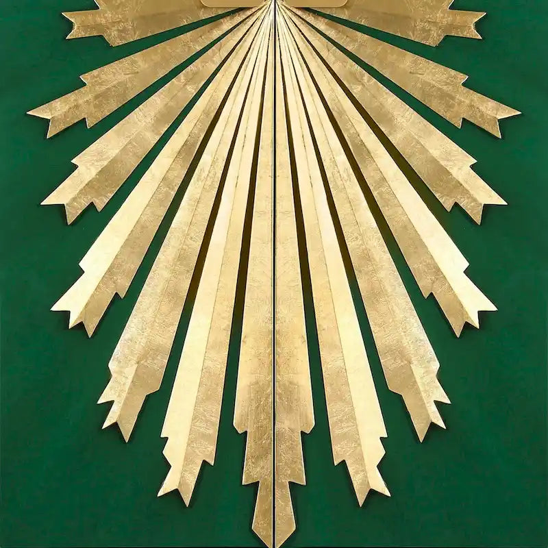 Buffet de salle à manger en bois massif, style glamour Mid-Century Modern, 2 portes, motif soleil, meuble de rangement