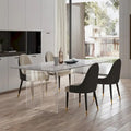 Table à manger rectangulaire moderne de luxe italienne en pierre frittée de 1,8 M avec support en acrylique - 1,8 M