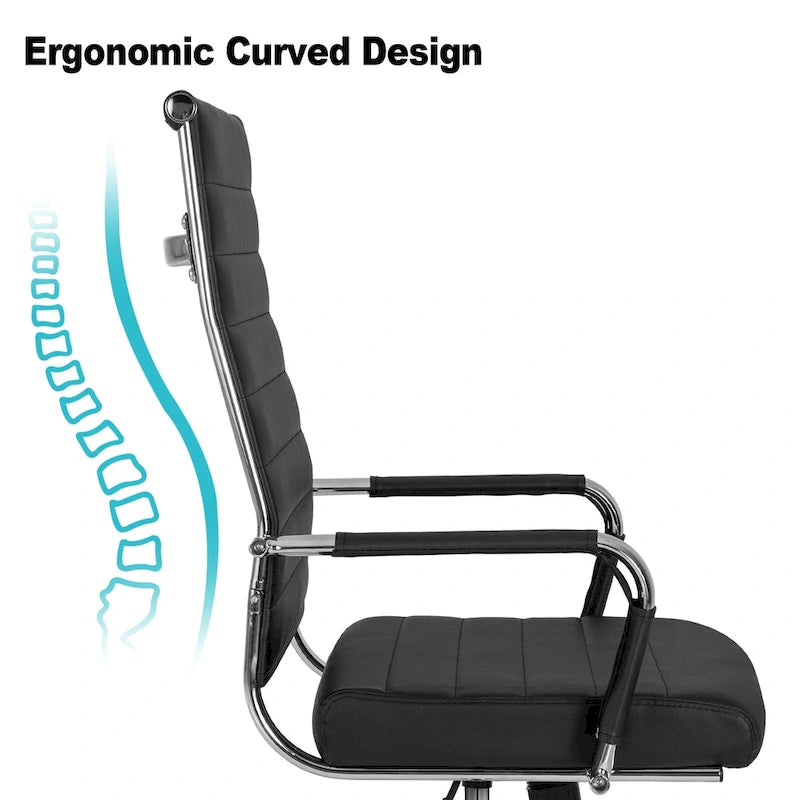 Chaise de bureau ergonomique en cuir PU, réglable en hauteur et pivotante