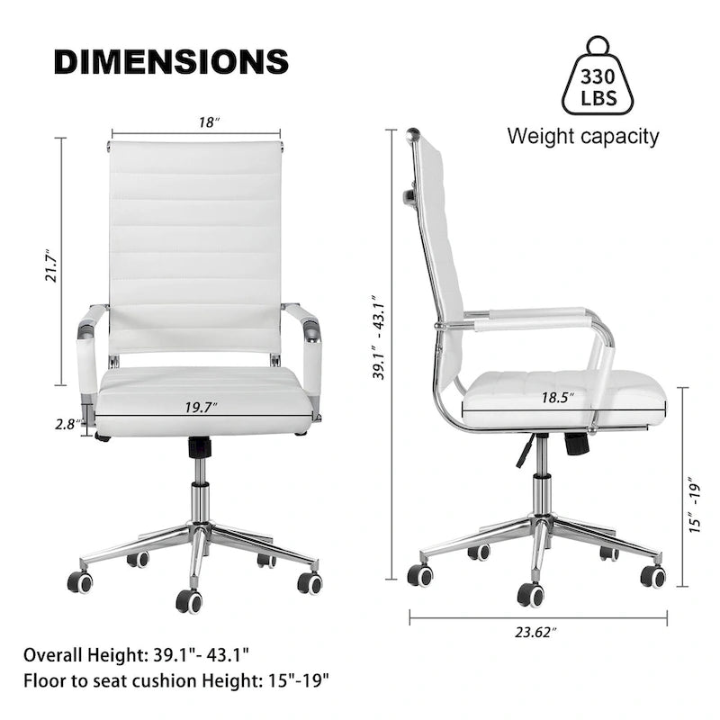 Chaise de bureau ergonomique en cuir PU, réglable en hauteur et pivotante