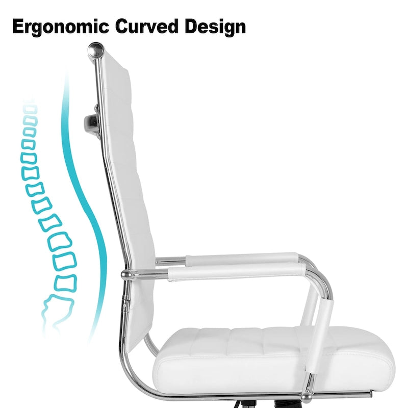 Chaise de bureau ergonomique en cuir PU, réglable en hauteur et pivotante
