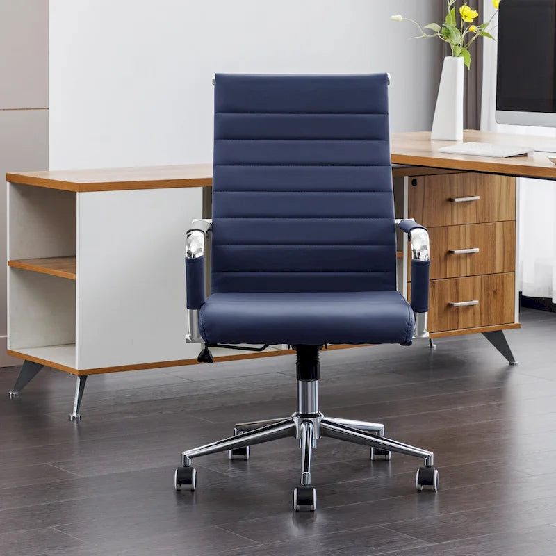 Chaise de bureau ergonomique en cuir PU, réglable en hauteur et pivotante