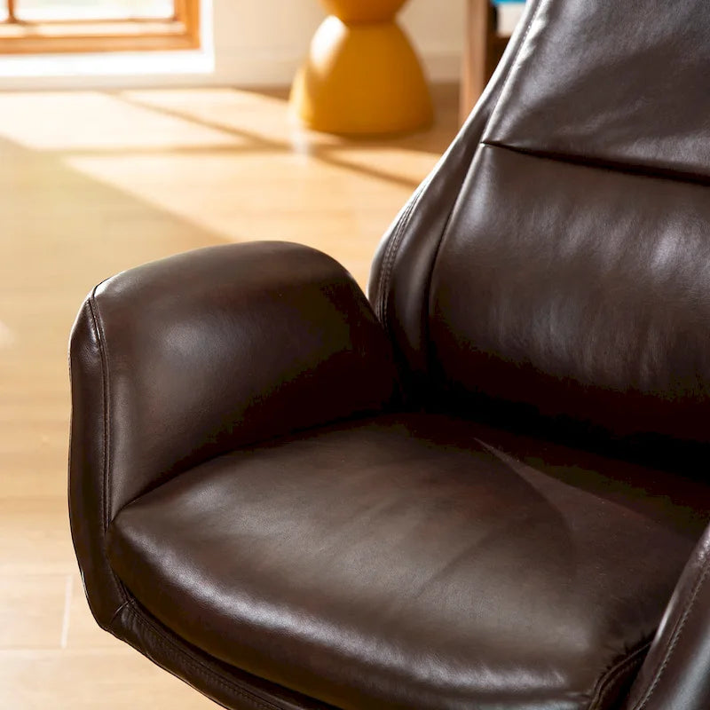 Fauteuil de bureau de direction moderne en similicuir à dossier haut et réglable avec pivotement