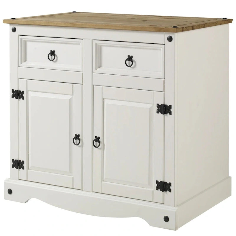 Buffet en bois et commode d'appoint Home and Office Furniture Model Series en blanc vieilli