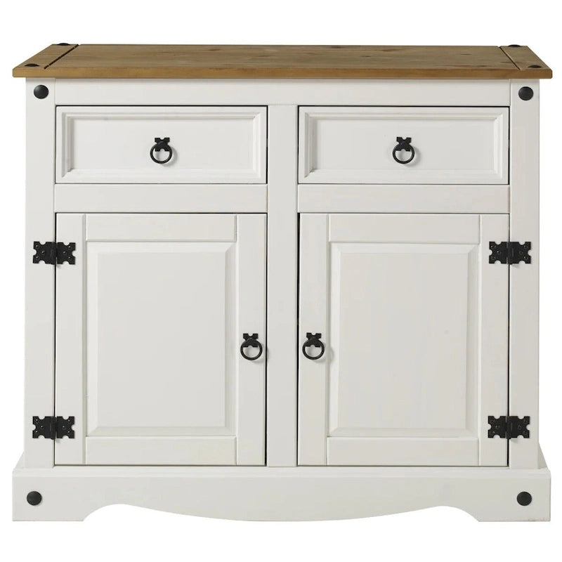Buffet en bois et commode d'appoint Home and Office Furniture Model Series en blanc vieilli