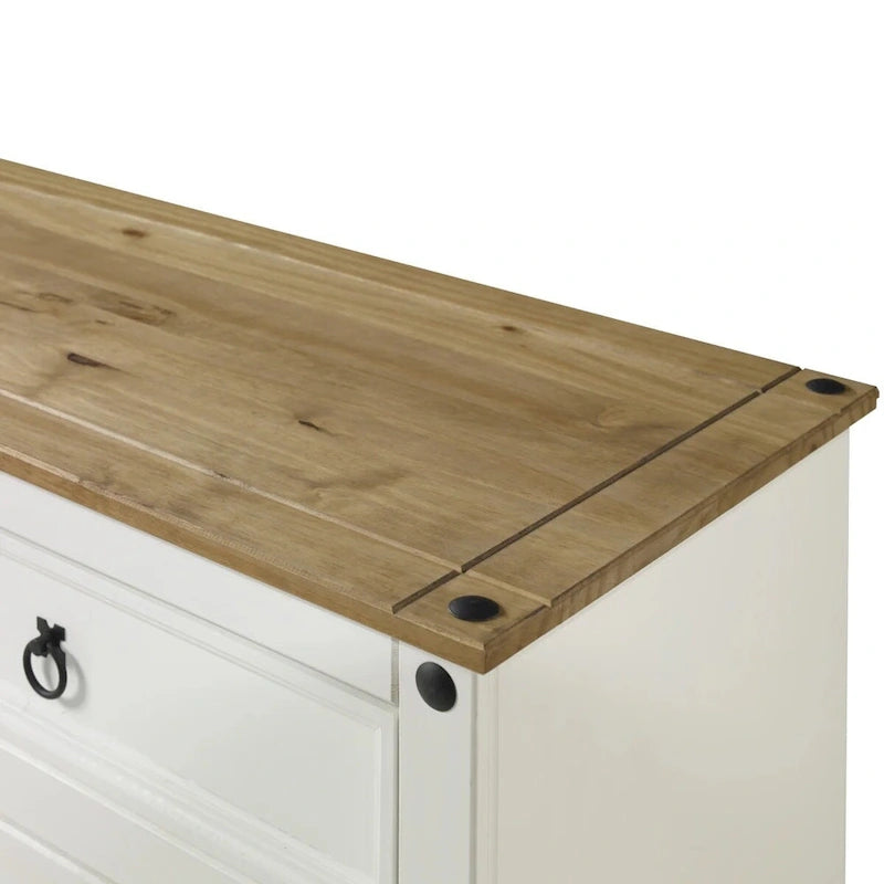 Buffet en bois et commode d'appoint Home and Office Furniture Model Series en blanc vieilli