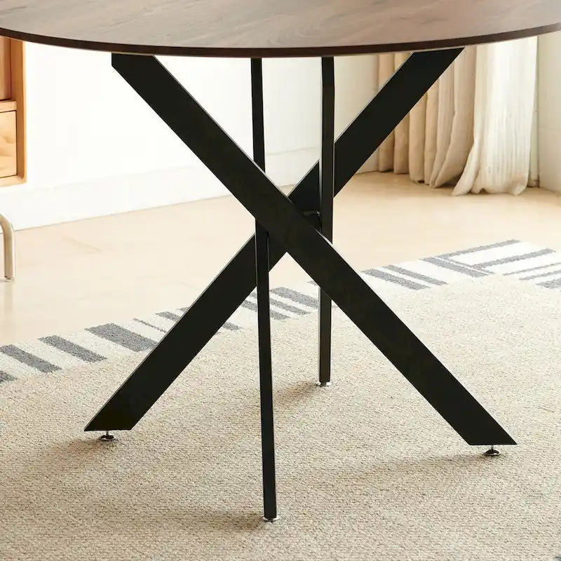 Table à manger du milieu du siècle avec plateau de table rond Table à manger à pied central