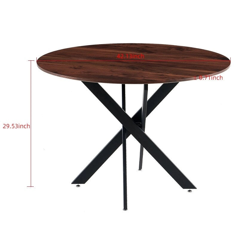 Table à manger du milieu du siècle avec plateau de table rond Table à manger à pied central