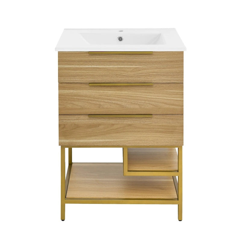 Meuble-lavabo en chêne