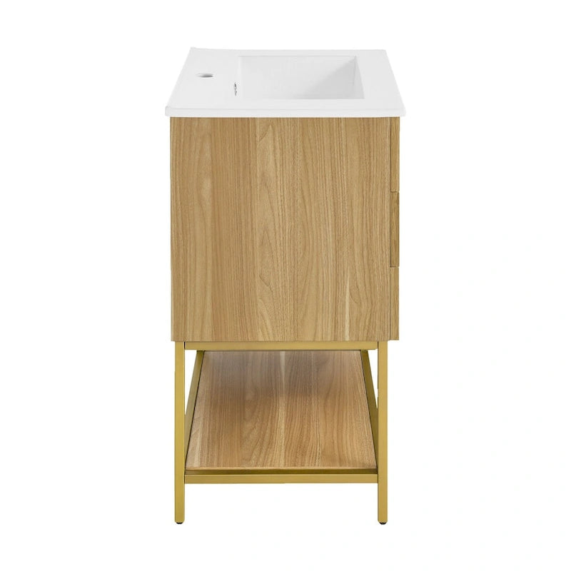 Meuble-lavabo en chêne