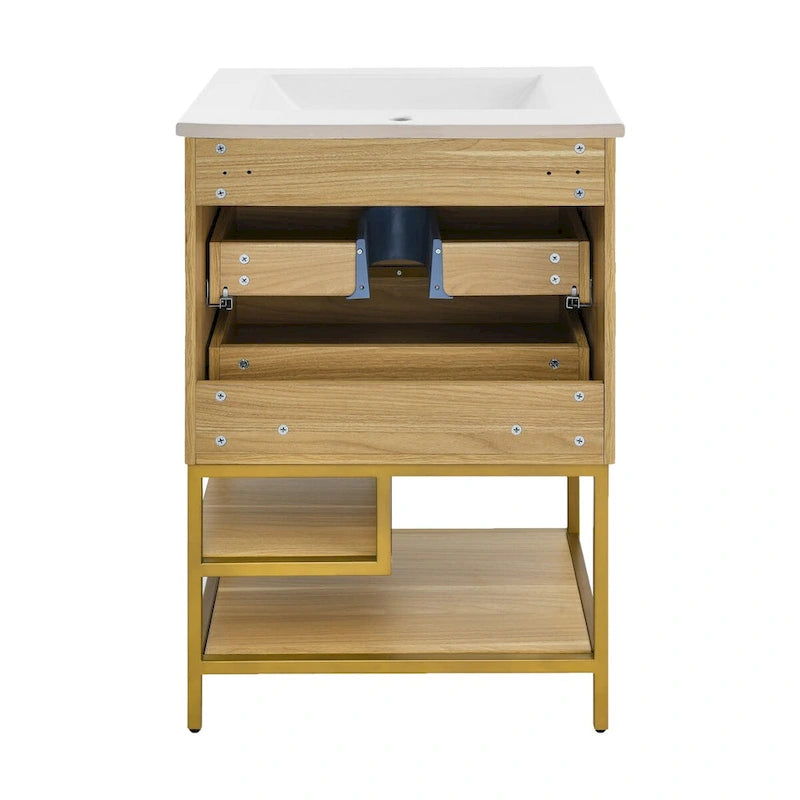 Meuble-lavabo en chêne