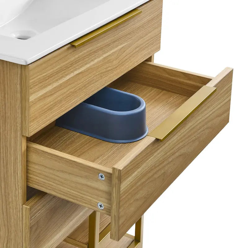 Meuble-lavabo en chêne