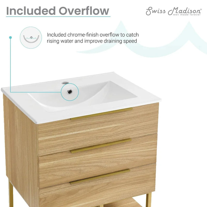 Meuble-lavabo en chêne