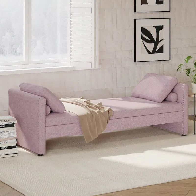 Bain de soleil moderne rembourré, lit de repos simple avec 2 tiroirs, matelas non inclus